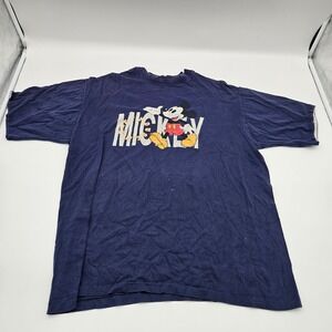 Vtg Disney Mickey Mouse Shirt Blue Carolina Connection XL Cotton Made in USA